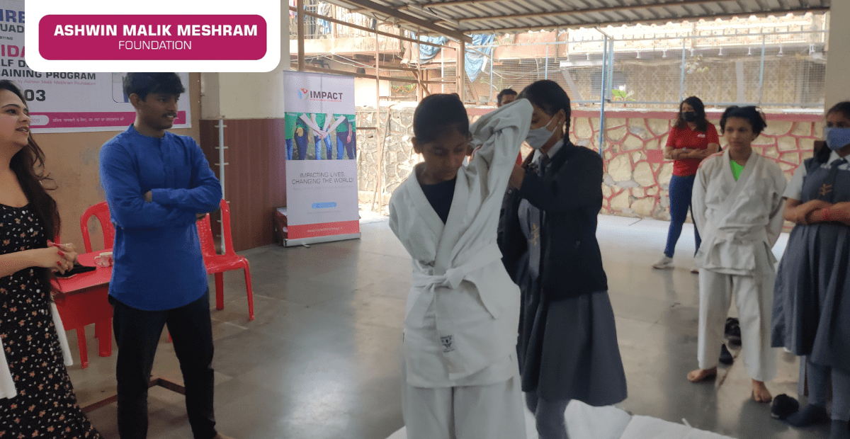 Partnered with Mumbai Police Nirbhaya Squad, Nehru Nagar and conducted a Self Defence Training Program for girls at Kedarnath Vidya Prasarini’s High School Kurla.