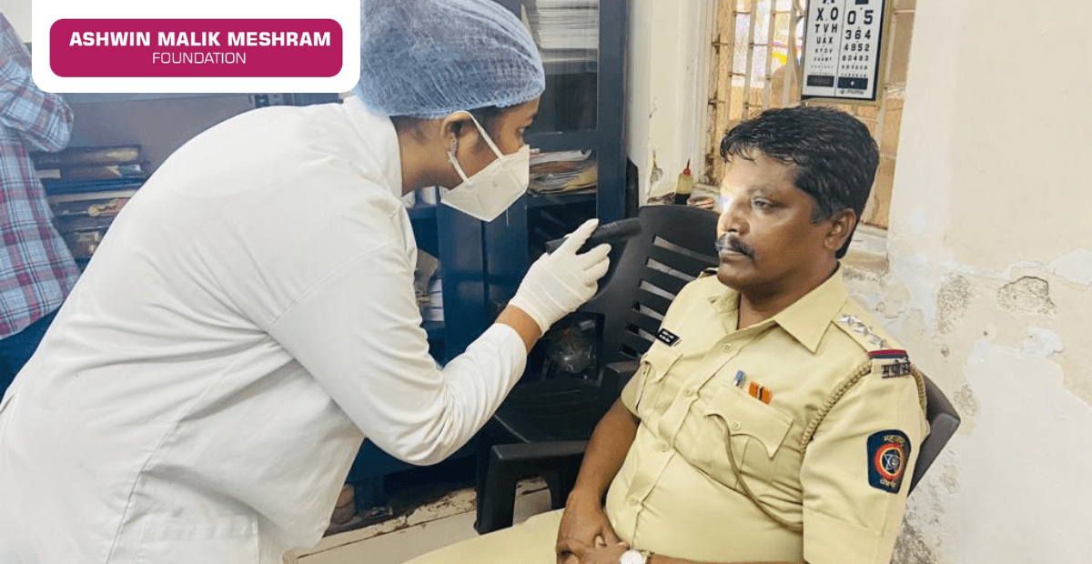 AMM Foundation conducted an eye check-up camp at Nehru Nagar Police Station, Kurla