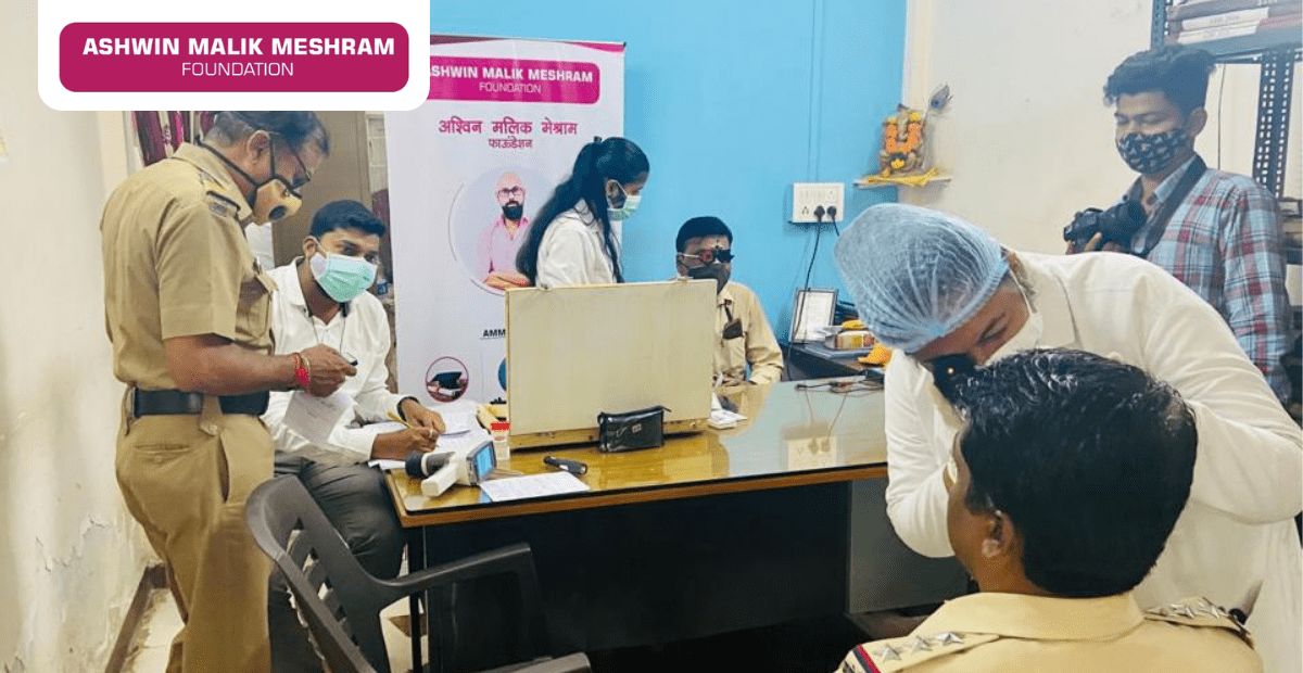 AMM Foundation conducted an eye check-up camp at Nehru Nagar Police Station, Kurla
