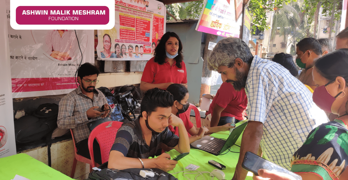 AMM Foundation organised an E-Shram Yojana camp at Kamgar Nagar, Kurla.