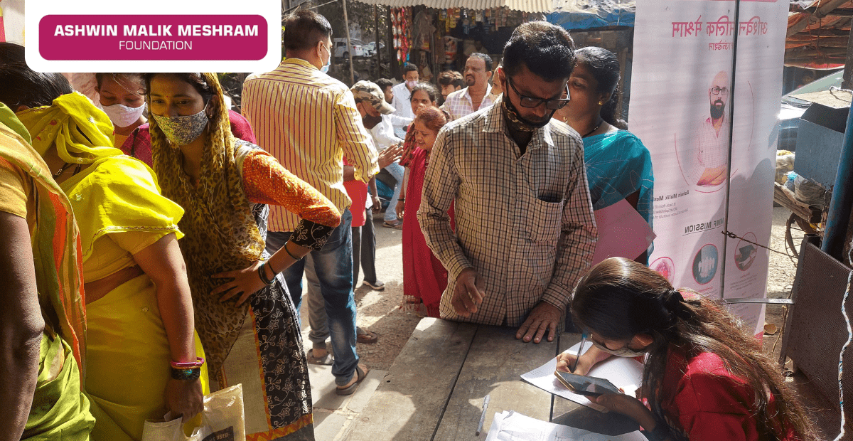 AMM Foundation conducted an E-Shram Yojana Drive at Sable Nagar, Kurla.