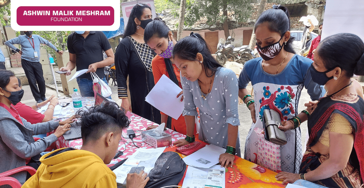 More than 200 beneficiaries were registered in the Eshram Yojana camp conducted by Ashwin Malik Meshram Foundation at Chunabhatti.