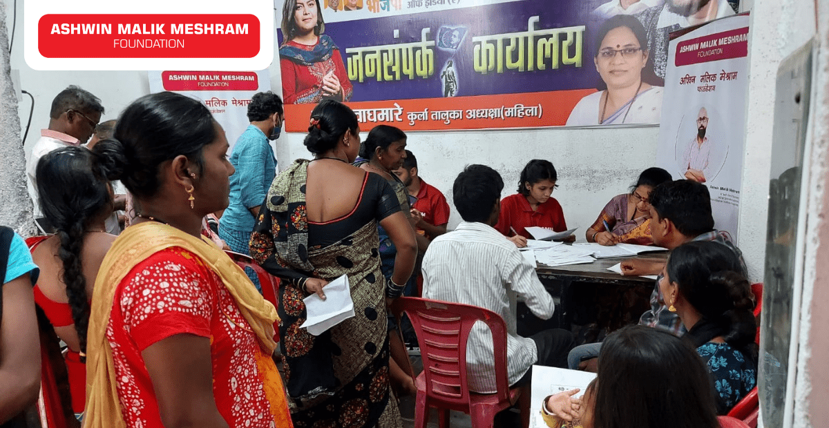 AMM Foundation Conducted a Ayushman Bharat Health Card Camp along with an E- Shram Yojana Camp at Rahul Nagar No. 2, Chunabhatti.