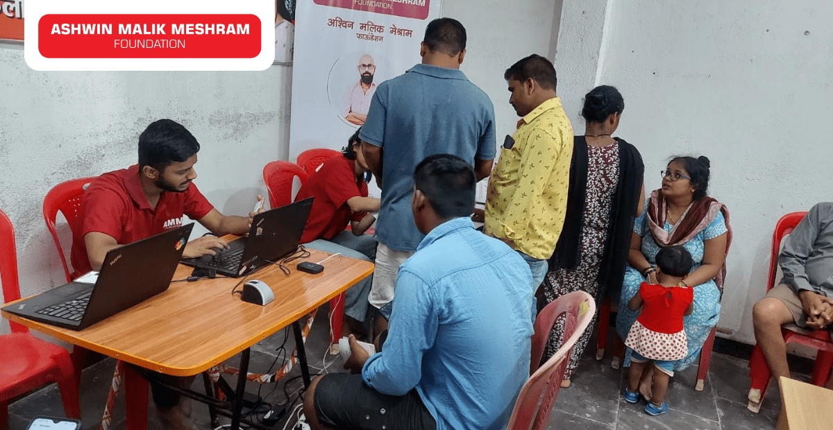 AMM Foundation Conducted a Ayushman Bharat Health Card Camp along with an E- Shram Yojana Camp at Rahul Nagar No. 2, Chunabhatti.