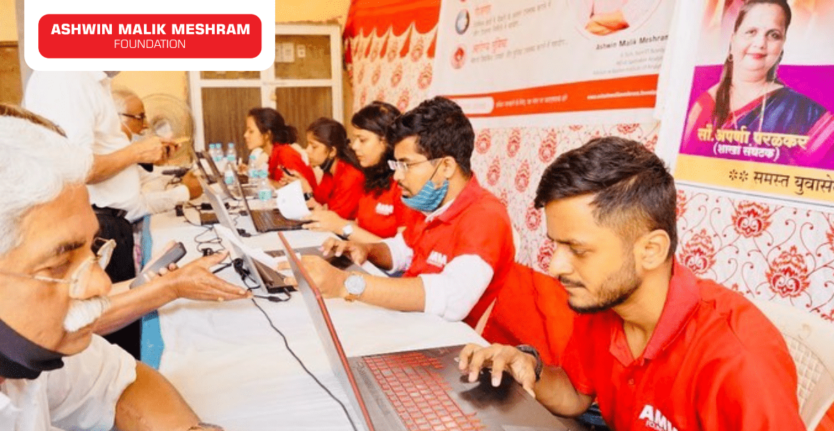 AMM Foundation in association with a Member of Parliament Gajanan Kirtikar Conducted a Ayushman Bharat Health Card Camp at Gokuldham, Goregaon (East) for more than 300+ beneficiaries.