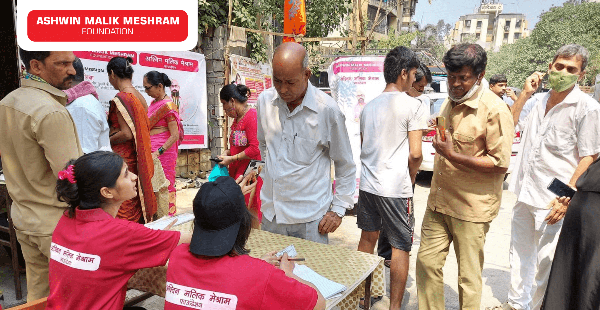 AMM Foundation Conducted a Ayushman Bharat Health Card Camp for people of all age groups at Nehru Nagar, Kurla.