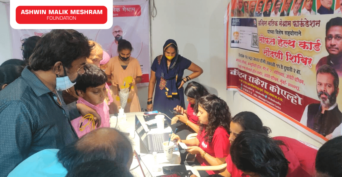 Ashwin Malik Meshram Foundation conducted a Ayushman Bharat Health Card Camp at Oshiwara, Andheri (West).