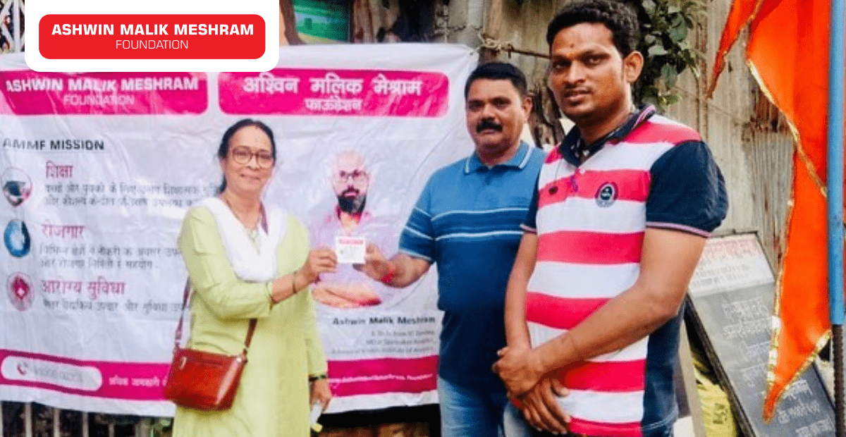 500+ E-Shram and Ayushman Health Cards distributed by AMMF volunteers at Vijay Nagar, Jagruti Nagar and Nehru Nagar, Kurla. 