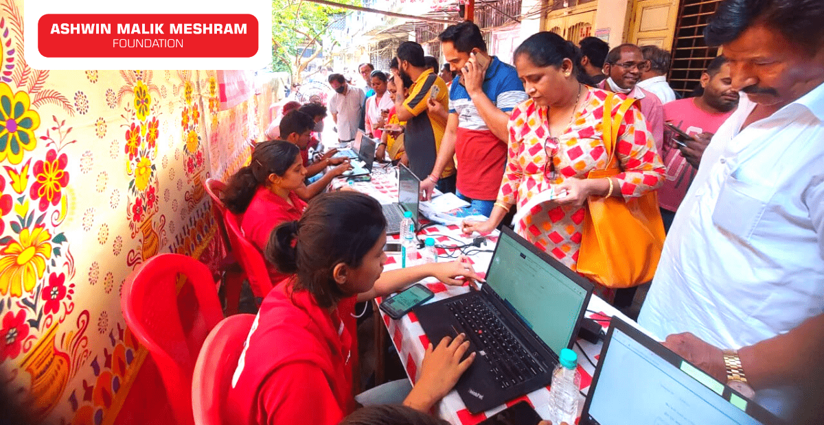 AMM Foundation in association with a MLA Mihir Kotecha and Corporator Samita Kamble Organised an Ayushman Bharat Health Card Camp at Mulund for more than 500+ beneficiaries.