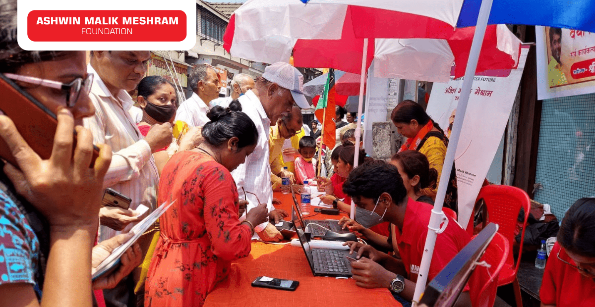 On the occasion of  BJP Seva Saptah, Ashwin Malik Meshram Foundation conducted an Ayushman Bharat Health ID Camp at Takia Ward, Kurla West.
