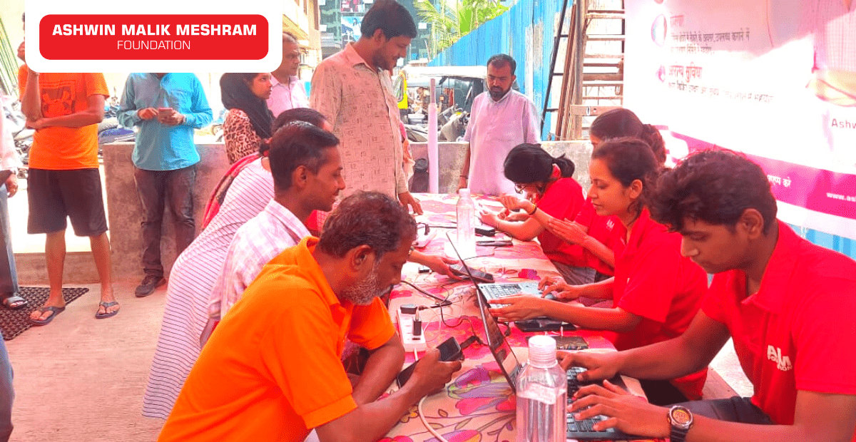 Ayushman Bharat Health Card Camp Conducted by AMM Foundation at Shankar Mandir, Alidada Estate, Kurla.