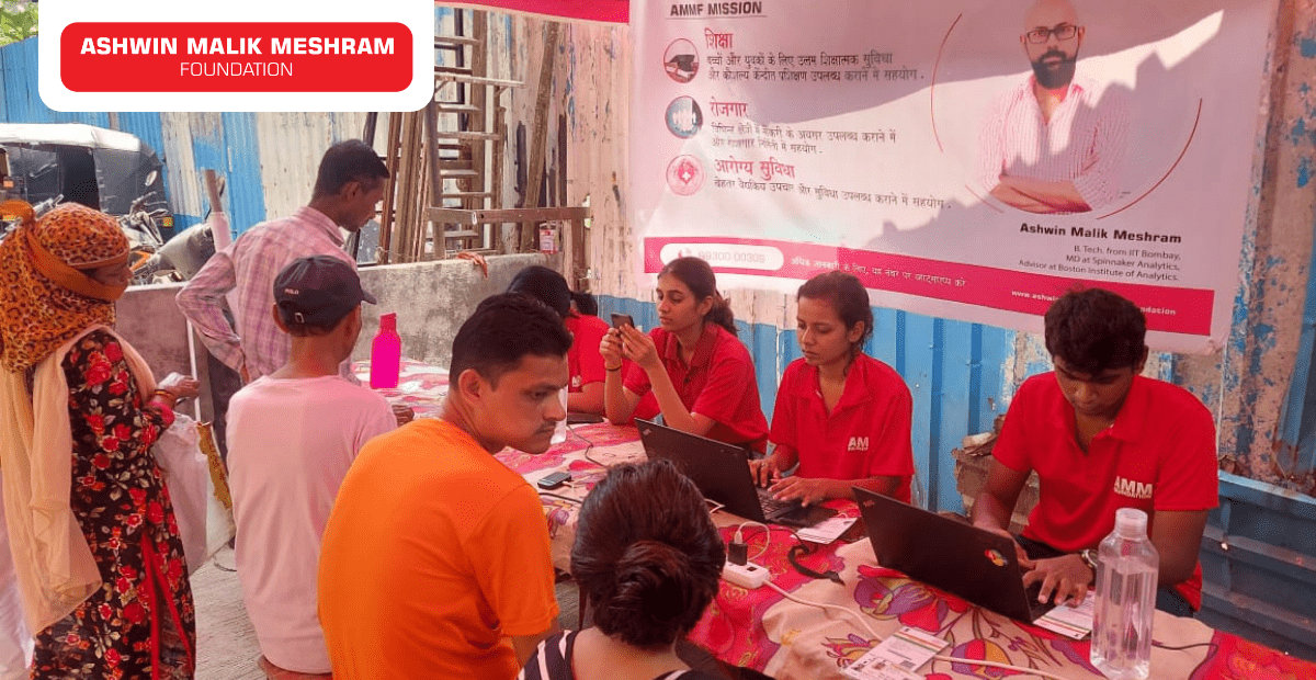 Ayushman Bharat Health Card Camp Conducted by AMM Foundation at Shankar Mandir, Alidada Estate, Kurla.