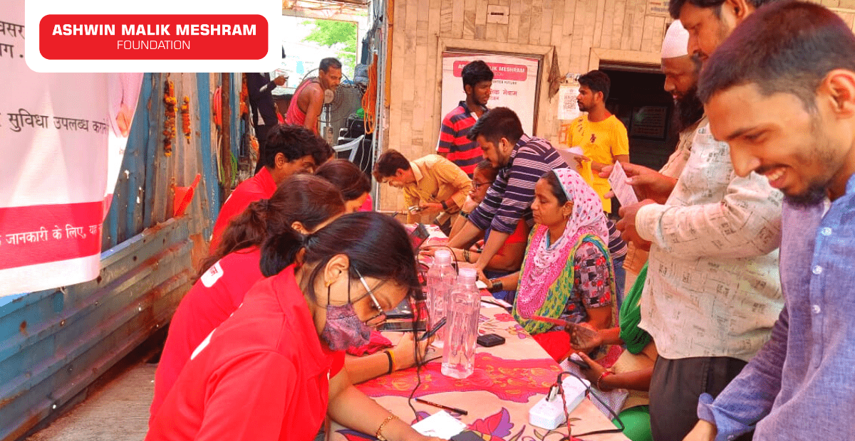Ayushman Bharat Health Card Camp Conducted by AMM Foundation at Shankar Mandir, Alidada Estate, Kurla.