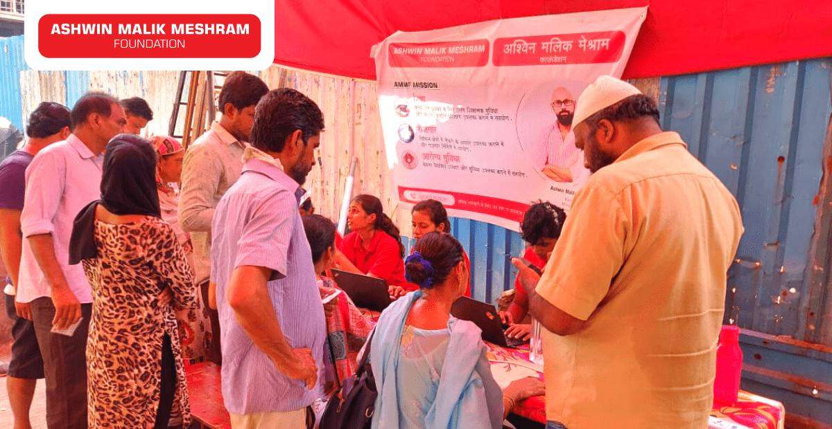 Ayushman Bharat Health Card Camp Conducted by AMM Foundation at Shankar Mandir, Alidada Estate, Kurla.