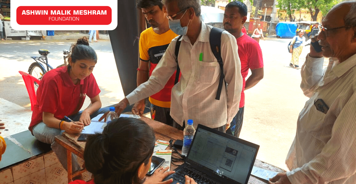 Ashwin Malik Meshram Foundation Conducted an Ayushman Bharat Health Id Camp at Kaamgar Nagar, Kurla.