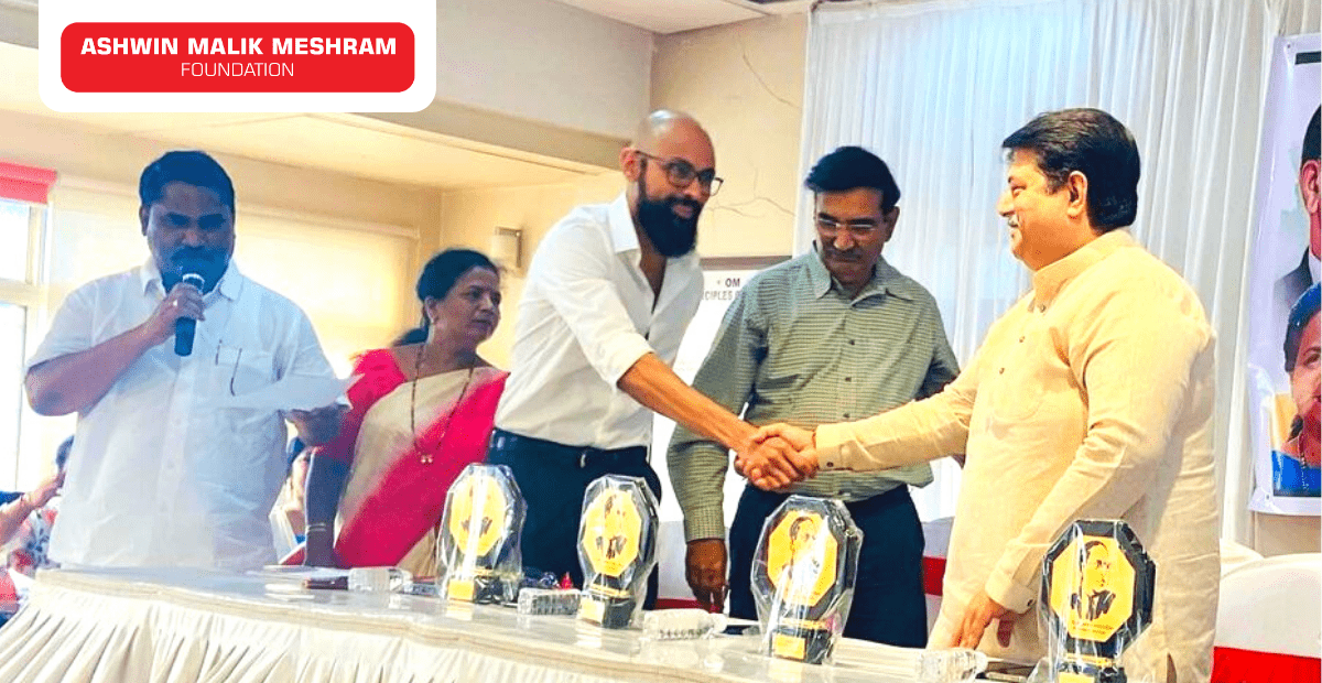 Our Chairman- Mr. Ashwin Malik Meshram felicitated by Member of Parliament Manoj Kotak for his exceptional work in the field of education and employment.