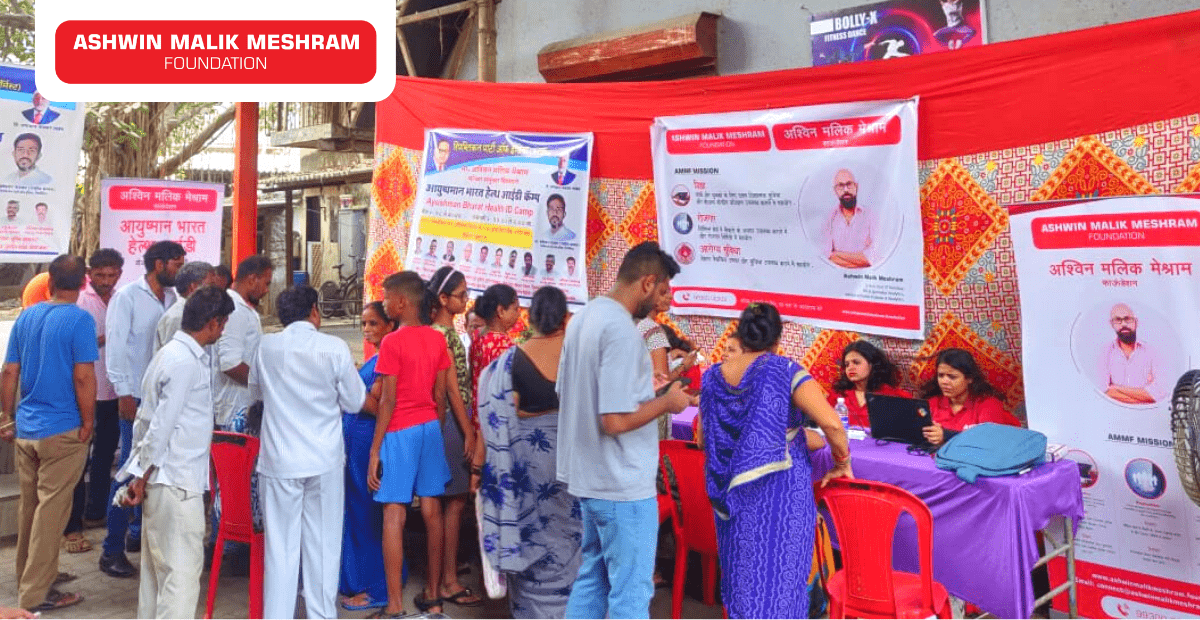 Ayushman Bharat Health Account (ABHA) Camp Organised by Ashwin Malik Meshram Foundation at Vikhroli.