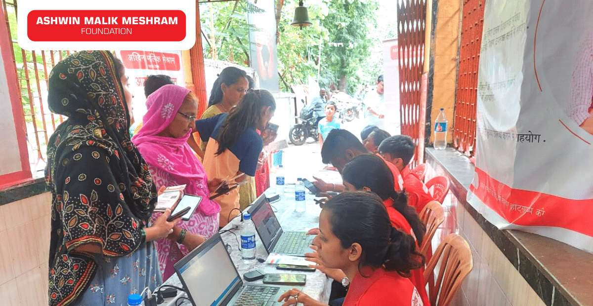 Ayushman Bharat Health Card Camp conducted at S. G. Barv marg, Kurla (East) by Ashwin Malik Meshram Foundation.