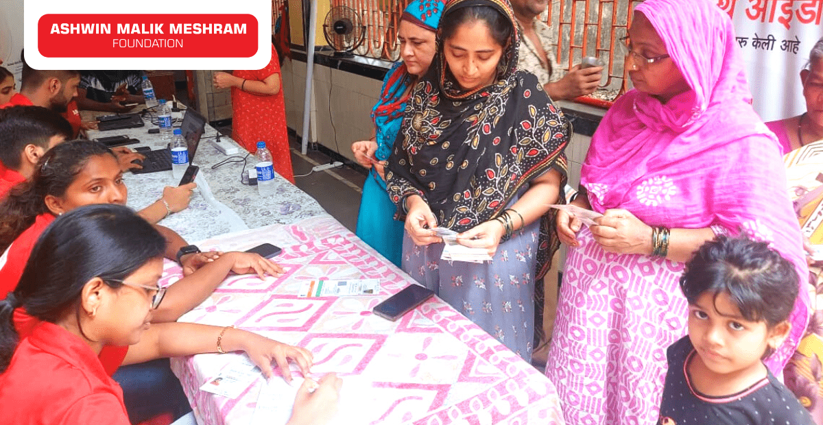 Ayushman Bharat Health Card Camp conducted at S. G. Barv marg, Kurla (East) by Ashwin Malik Meshram Foundation.