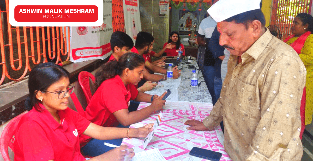Ayushman Bharat Health Card Camp conducted at S. G. Barv marg, Kurla (East) by Ashwin Malik Meshram Foundation.