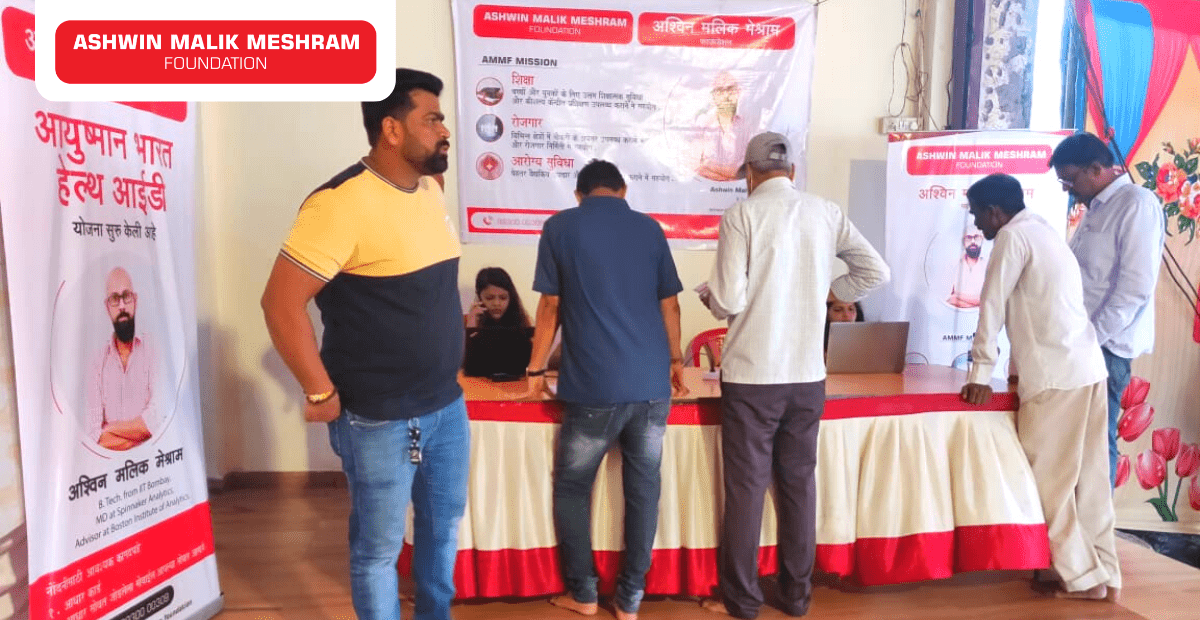 During the auspicious Ganesh Mahotsav, Ashwin Malik Meshram Foundation conducted an Ayushman Bharat Health Card Camp at Nehru Nagar Sarvajanik Sri Seva Mandal.