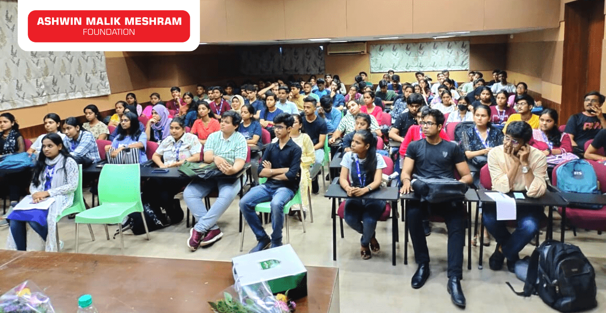 Our Chairman, Mr. Ashwin Malik Meshram invited as a Guest Speaker by the Equal Opportunity Centre to address the students of HSNC University at KC College.