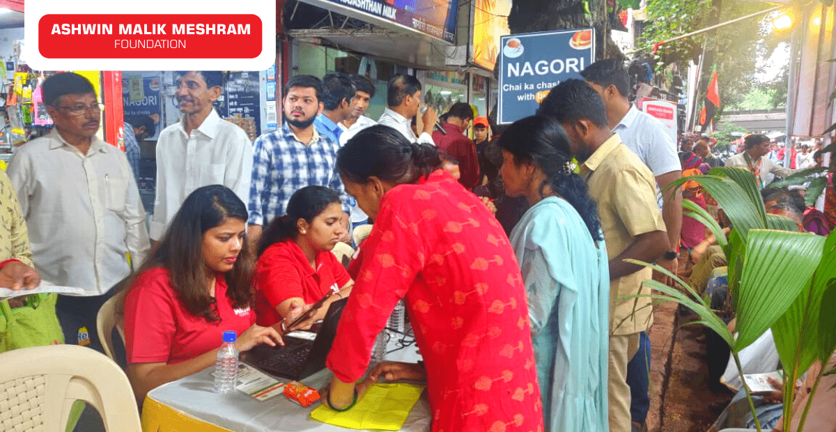 350+ People benefited from Free Medical Checkup Camp along with Ayushman Bharat Health ID Camp conducted at Dadar by Ashwin Malik Meshram Foundation.