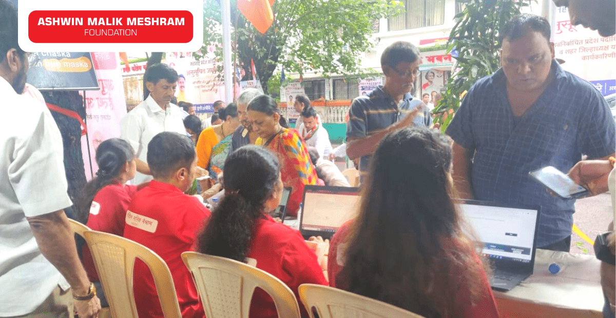 350+ People benefited from Free Medical Checkup Camp along with Ayushman Bharat Health ID Camp conducted at Dadar by Ashwin Malik Meshram Foundation.