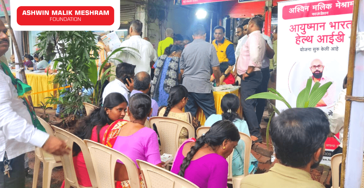 350+ People benefited from Free Medical Checkup Camp along with Ayushman Bharat Health ID Camp conducted at Dadar by Ashwin Malik Meshram Foundation.