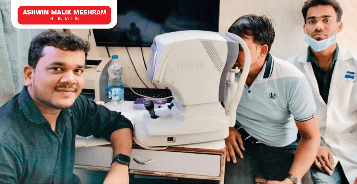 EYE CHECK-UP CAMP ALONG WITH AYUSHMAN BHARAT HEALTH CARD CAMP CONDUCTED AT CHUNABHATTI BY AMM FOUNDATION.