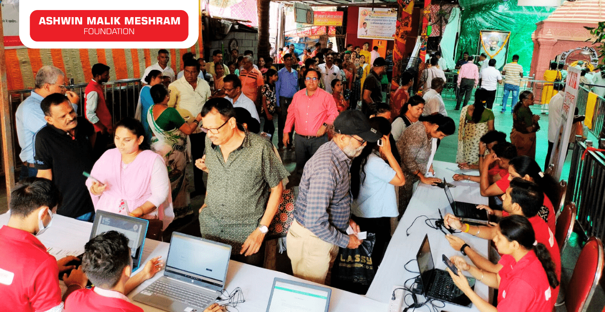 FREE EYE CHECK-UP CAMP ALONG WITH AYUSHMAN BHARAT HEALTH CARD CAMP CONDUCTED BY AMM FOUNDATION  AT PAREL.