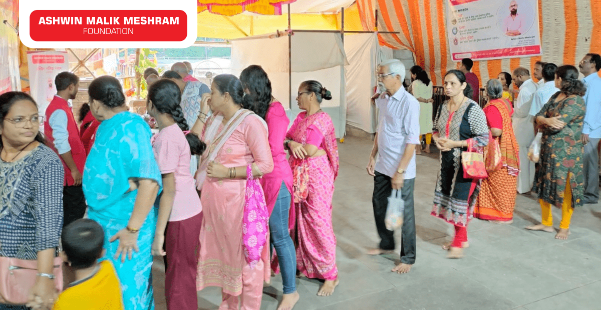FREE EYE CHECK-UP CAMP ALONG WITH AYUSHMAN BHARAT HEALTH CARD CAMP CONDUCTED BY AMM FOUNDATION  AT PAREL.
