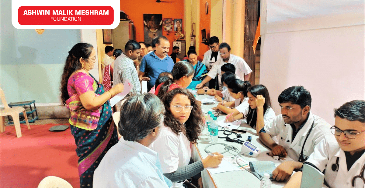 Medical Health Checkup Camp along with Ayushman Bharat Health Card Camp Conducted by AMM Foundation at Tatya Tope nagar, Goregaon west.