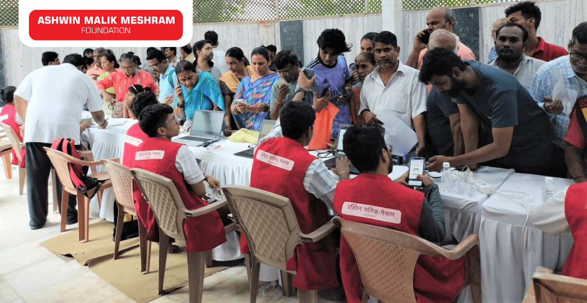 500+ Beneficiaries registered in the Eye Checkup Camp along with Health ID Camp Conducted by Meshram Foundation At Mahalaxmi.