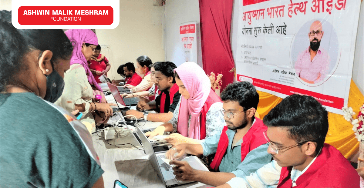 Ayushman Bharat Health ID Camp along with Eye Check-Up Camp Conducted by Meshram Foundation at Chakala, Andheri (East).