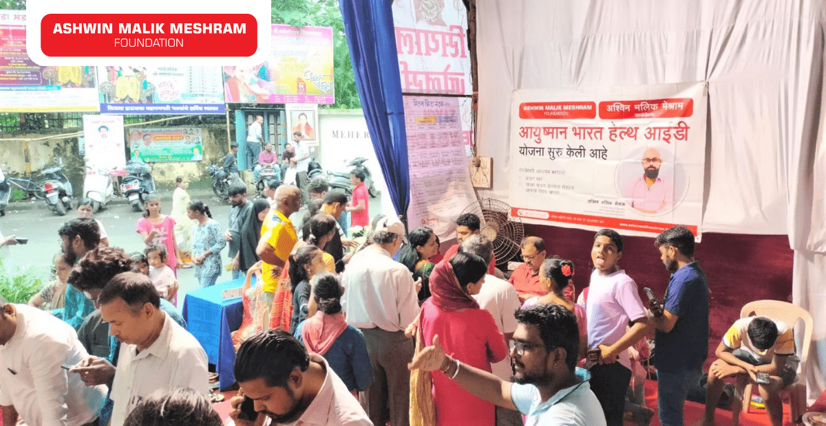 Ashwin Malik Meshram Foundation conducted an Ayushman Bharat Health ID Camp at Nepean Sea Road, Malabar Hill.