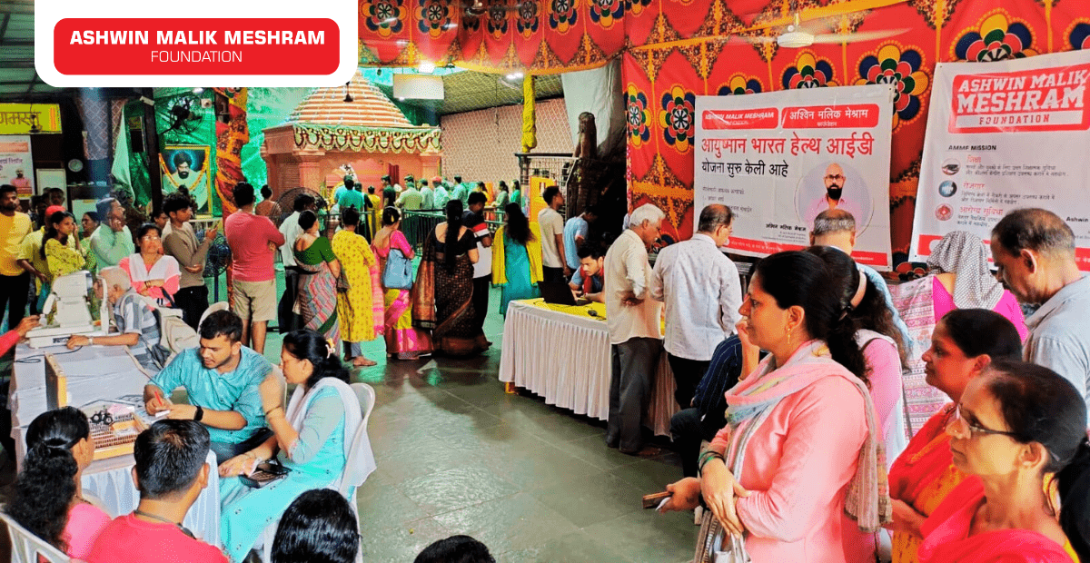 Free Eye Check-up camp along with Ayushman Bharat Health ID Camp Conducted at Lower Parel Math by Meshram Foundation.