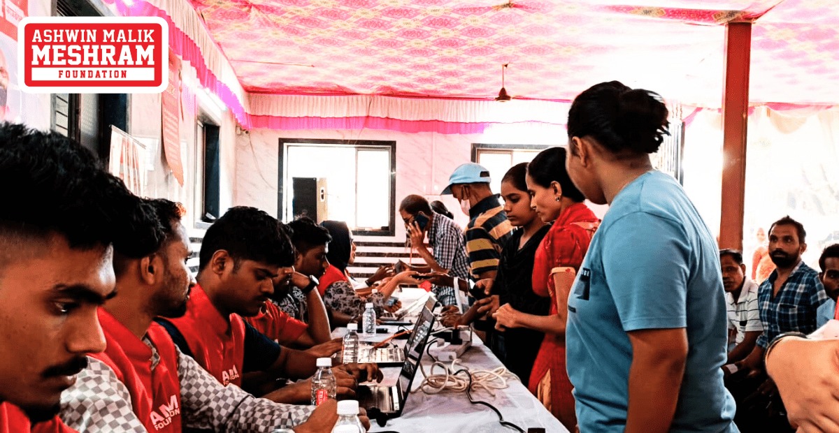Eye Checkup Camp along with Health Card Registration Camp conducted at Marol Pipeline, Andheri (East) by Meshram Foundation.