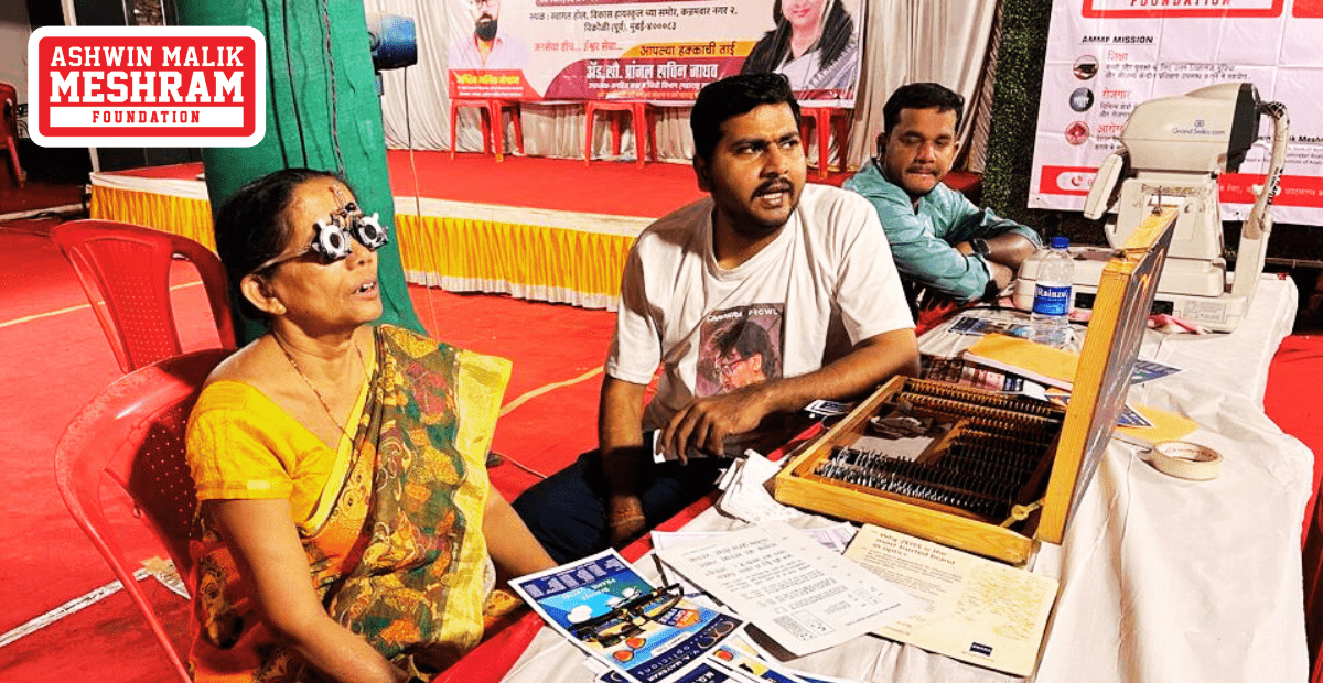 500+ Beneficiaries Registered in an Eye Check-up Camp along with Ayushman Bharat PMJAY Card Camp Conducted by Meshram Foundation at Kannamwar Nagar II, Vikhroli (East).