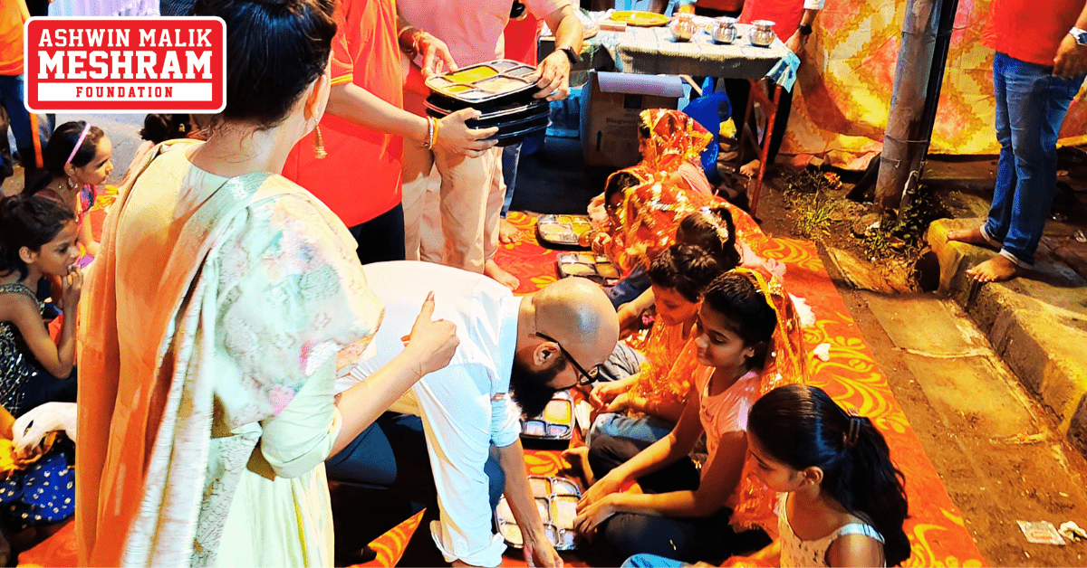 Ashwin Malik Meshram Foundation organised a grand “Kanya Pujan” on Navmi during Navratri Festival at Kamgar Nagar, Kurla.