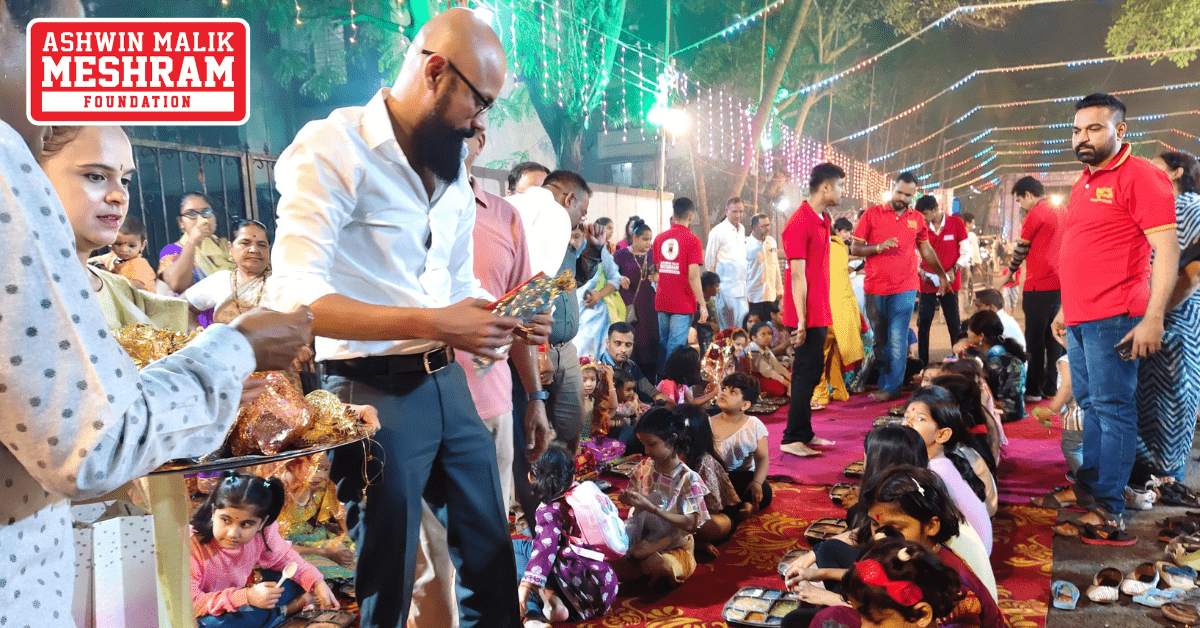 Ashwin Malik Meshram Foundation organised a grand “Kanya Pujan” on Navmi during Navratri Festival at Kamgar Nagar, Kurla.