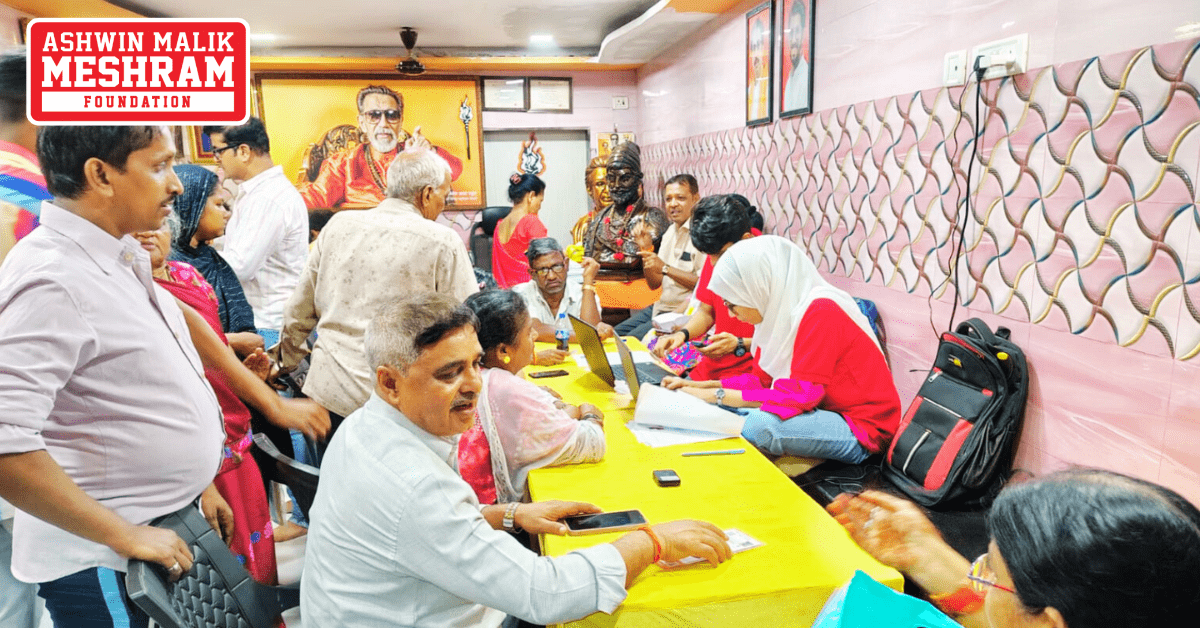 Meshram Foundation organized camps to implement various social benefit schemes in Chembur, Sion, and Anushakti Nagar.