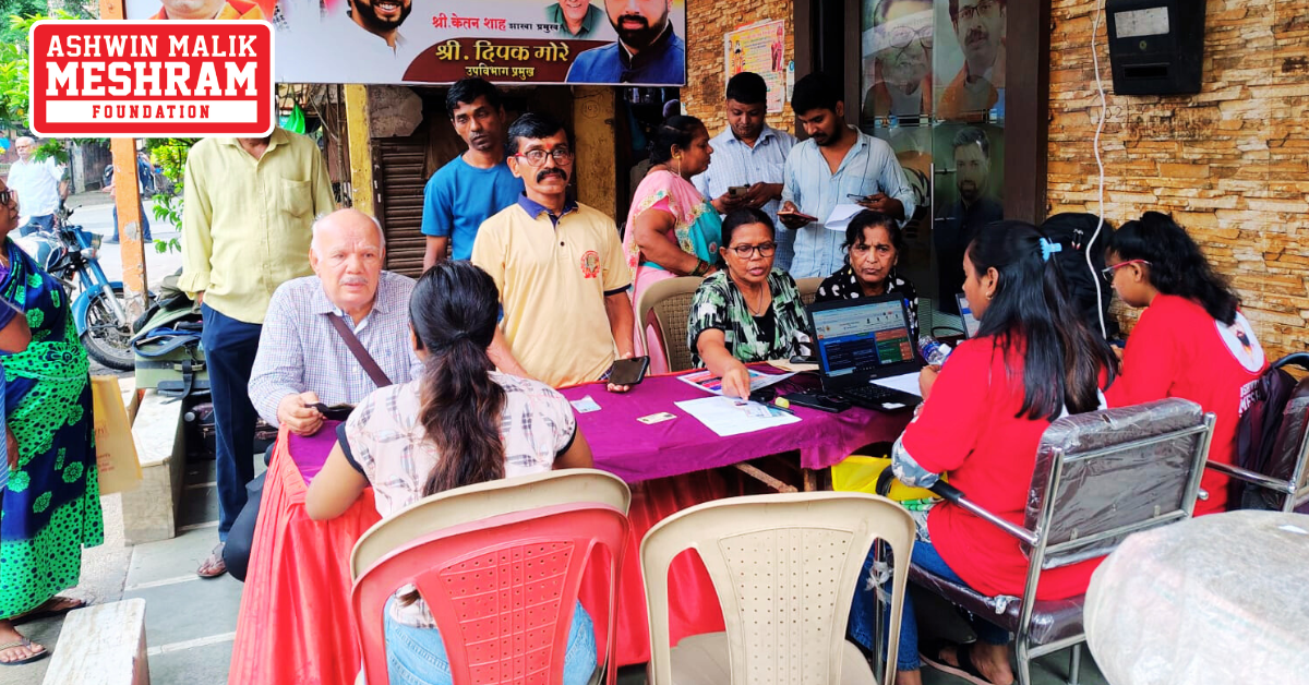 1200+ beneficiaries availed the benefits of the camps conducted at Charkop, Kandivali East, Malad, Chandivali, Kalina, Kurla, Mahim, Dharavi, Wadala, Mulund, Bhandup, Vikhroli, Colaba, Mumbadevi and Malabar Hill.